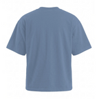 A light blue short-sleeve crewneck t-shirt shown from the back, displayed on a clean white background.
