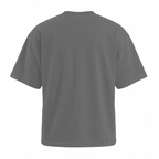 A dark gray short-sleeve crewneck t-shirt shown from the back, displayed on a clean white background.