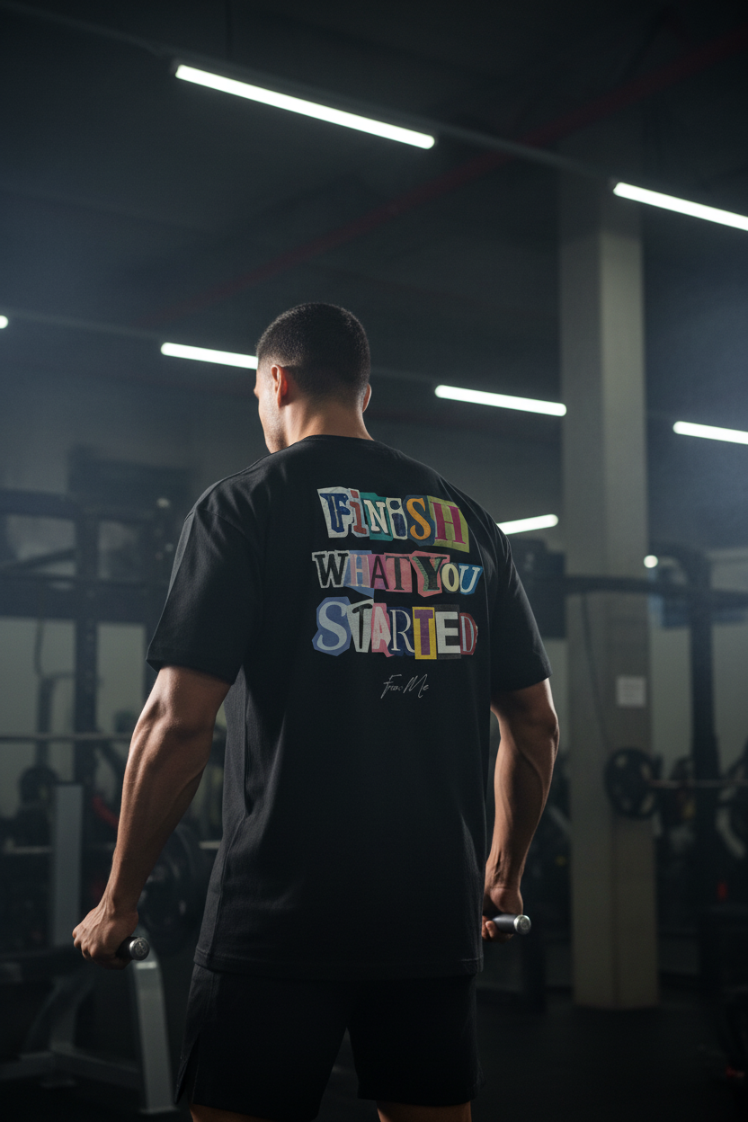Black Tee Back - Finish What You Started