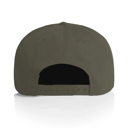 daily standard cap in taupe back view with snap closure