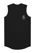 Black sleeveless shirt with 'FROM:ME' logo on a white background