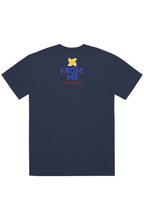 Navy blue t-shirt with 'FROM ME' logo on the back against a white background