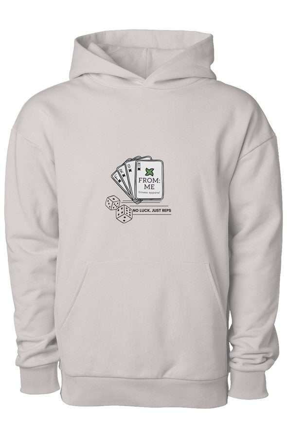 Beige hoodie with a graphic design on the chest against a white background | From Me Fitness Apparel