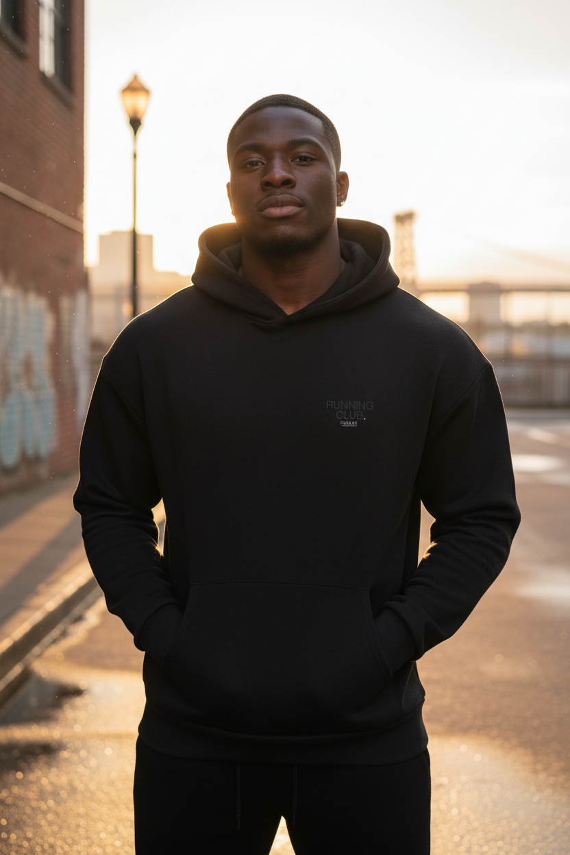 Running Club Hoodie - Black Lifestyle