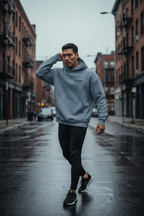 Running Club Hoodie - Stormy Blue Lifestyle
