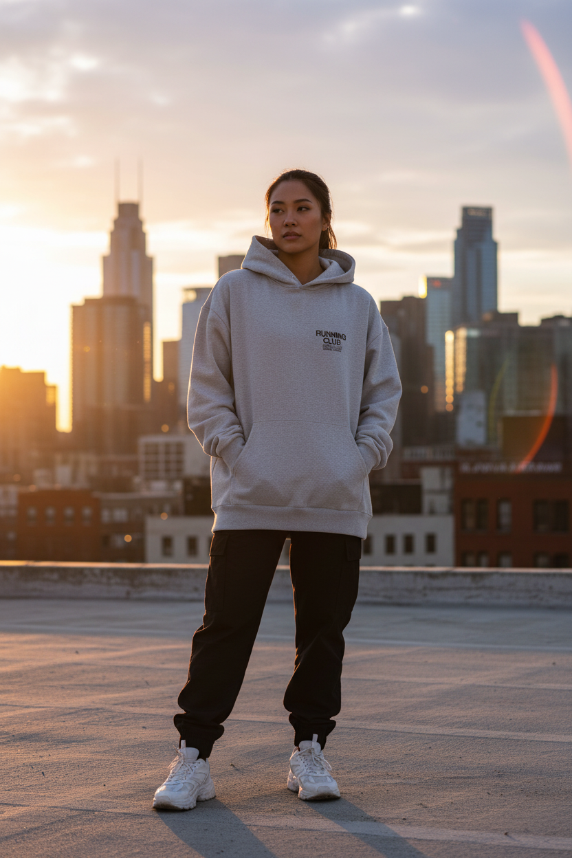 Running Club Hoodie - Gray Lifestyle